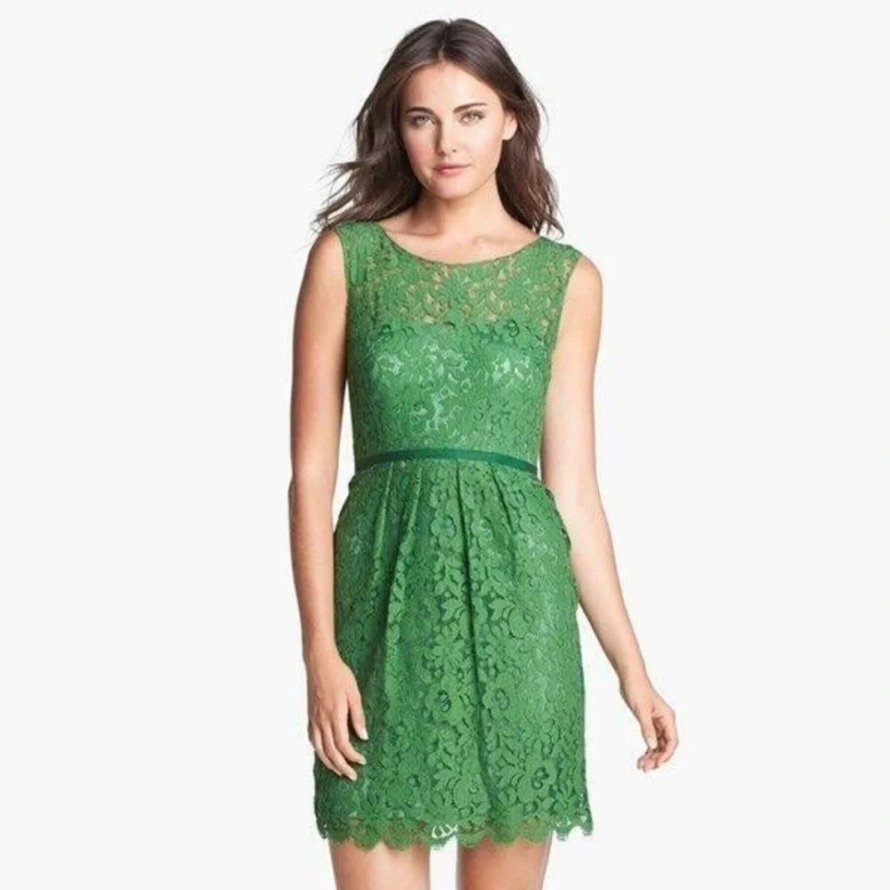 EUC Jenny Yoo Harlow Tea Lace Bridesmaids dress Sz 6